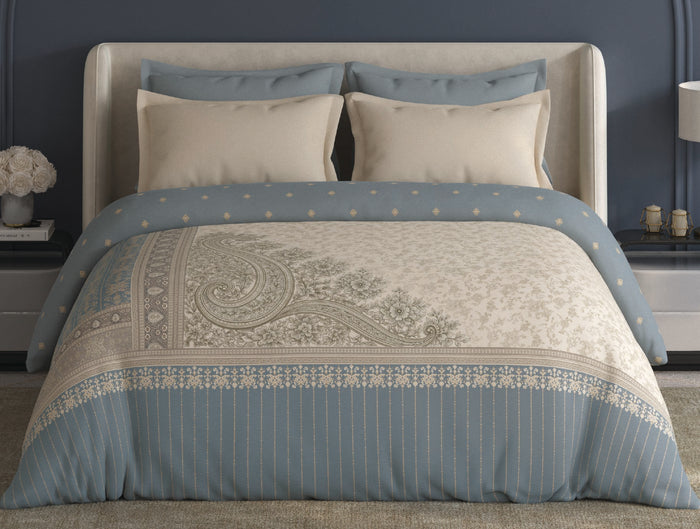 Spaces Meraki Cream Floral 100% Cotton 300 TC Double Quilt - 88 x 106 Inches