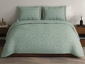 Spaces Meraki Dark Blue Solid 100% Cotton Double Coverlet with 2 Pillow Covers - 108 x 108 Inches
