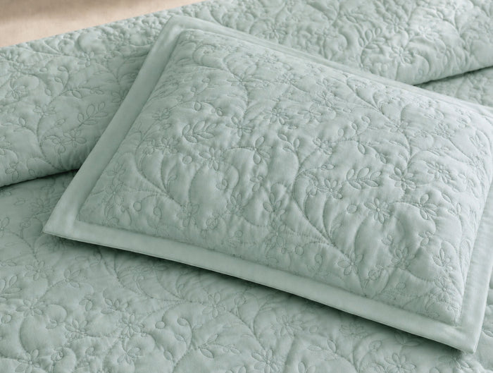 Spaces Meraki Dark Blue Solid 100% Cotton Double Coverlet with 2 Pillow Covers - 108 x 108 Inches
