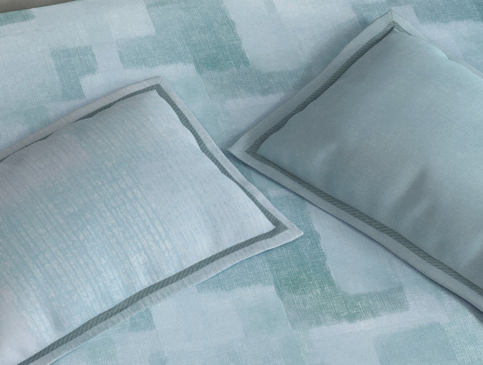 Spaces Meraki Light Blue 100% Cotton 300 TC Abstract Premium Large Bedsheet with 4 Pillow Covers - 108 x 108 Inches
