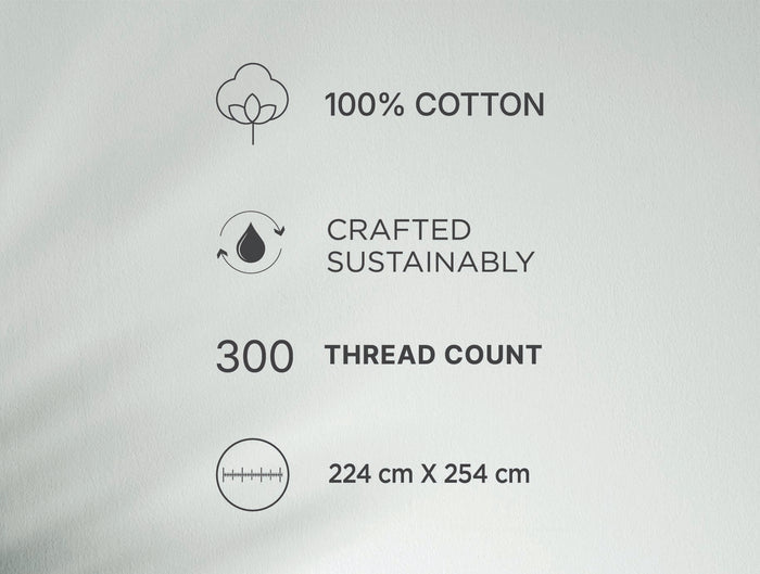 Spaces Meraki Light Taupe 100% Cotton 300 TC Floral Premium Large Bedsheet with 4 Pillow Covers - 108 x 108 Inches