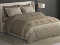Spaces Meraki Light Taupe Floral 100% Cotton 300 TC Double Quilt - 88 x 106 Inches