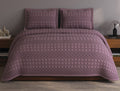 Spaces Meraki Luxury Purple Solid 100% Cotton Double Coverlet with 2 Pillow Covers - 108 x 108 Inches