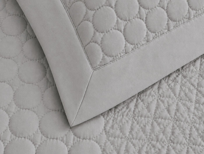 Spaces Meraki Silver Solid 100% Cotton Double Coverlet with 2 Pillow Covers - 108 x 108 Inches