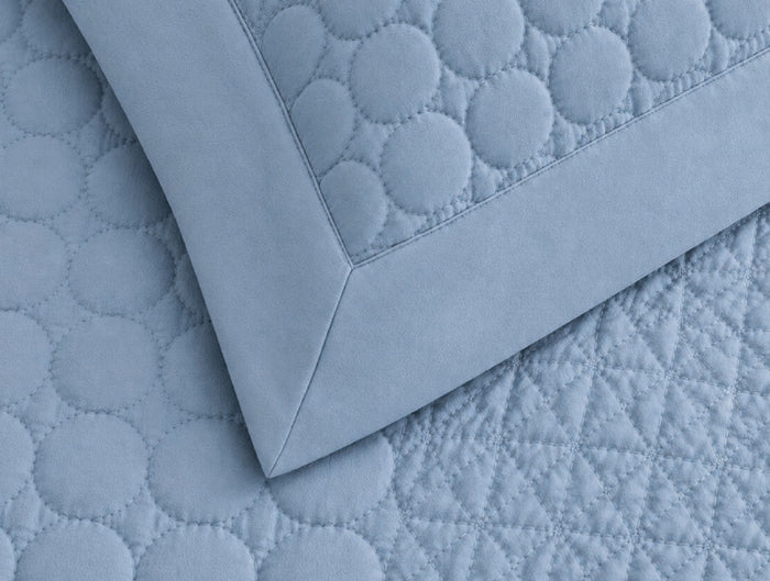 Spaces Meraki Sky Blue Solid 100% Cotton Double Coverlet with 2 Pillow Covers - 108 x 108 Inches