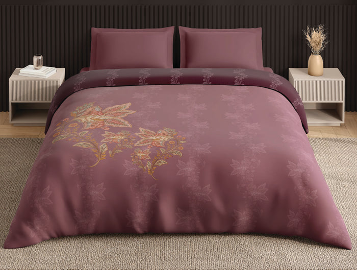 Spaces Neo Blush Ornate 100% Cotton Double Quilt - 88 x 106 Inches