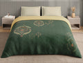 Spaces Neo Dark Green Ornate 100% Cotton Double Quilt - 88 x 106 Inches