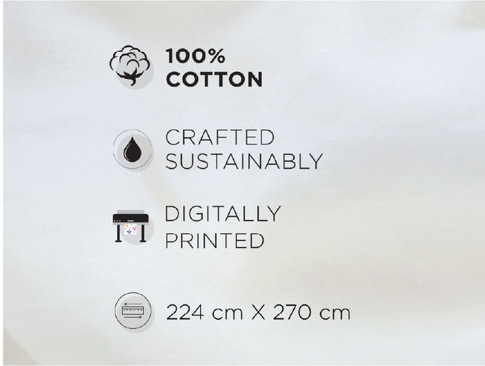 Spaces Neo Paradox 100% Cotton 152 TC Percale Geometric Permium Double Blanket Quilt, Light Yellow