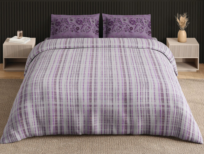 Spaces Neo Tendor Touch Geometric 100% Cotton Large Bedsheet with 2 Pillow Covers - 108 x 108 Inches