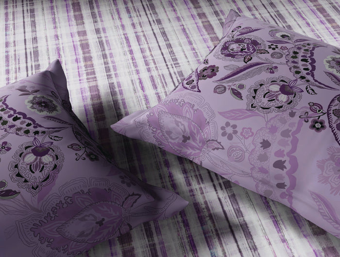 Spaces Neo Tendor Touch Geometric 100% Cotton Large Bedsheet with 2 Pillow Covers - 108 x 108 Inches