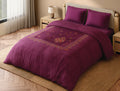 Spaces Paper Mache 100% Cotton 300 TC Floral Maroon Double Quilt - 88 x 106 Inches