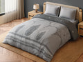 Spaces Patachitra 100% Cotton 300 TC Ornate Light Grey Double Quilt - 88 x 106 Inches