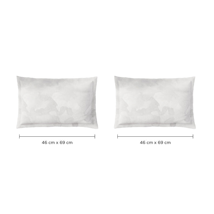 Spaces Rio Bloomscape 100% Cotton 132 TC Percale Floral Double Bedsheet with 2 Pillow Covers, Grey