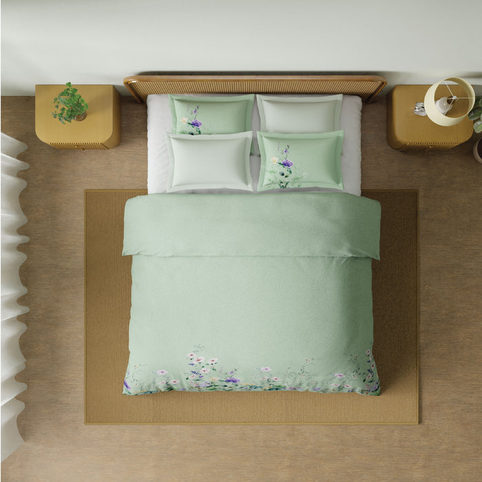 Spaces Riviera 100% Cotton 200 TC Percale Abstract Design Permium Large Bedsheet with 4 Pillow Covers, White