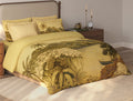Spaces Riviera Yellow Floral 100% Cotton Crafted Comfort Large Bedsheet with 4 Pillow Covers - 108 x 108 Inches