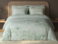 Spaces Sierra Light Aqua Floral 100% Hygro Cotton 210 TC Large Bedsheet with 4 Pillow Covers - 108 x 108 Inches