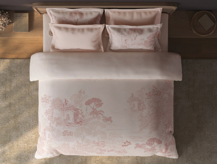 Spaces Sierra Light Blush Floral 100% Hygro Cotton 210 TC Large Bedsheet with 4 Pillow Covers - 108 x 108 Inches