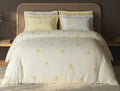 Spaces Sierra Light Yellow Floral 100% Hygro Cotton 210 TC Large Bedsheet with 4 Pillow Covers - 108 x 108 Inches