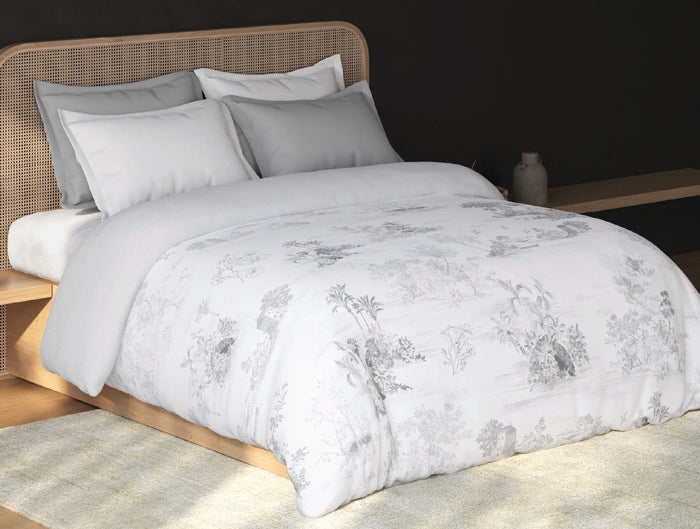 Spaces Sierra Lucent White Floral 100% Hygro Cotton 210 TC Double Quilt, 88 x 106 Inches
