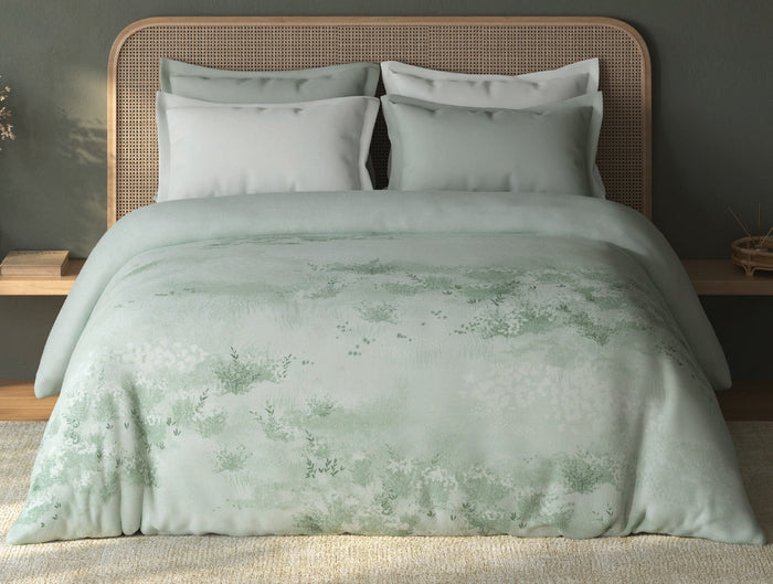 Spaces Sierra Pale Aqua Floral 100% Hygro Cotton 210 TC Double Quilt, 88 x 106 Inches