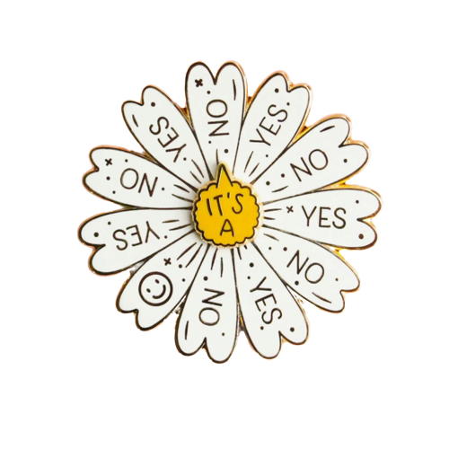 Spinning Daisy Enamel Pin