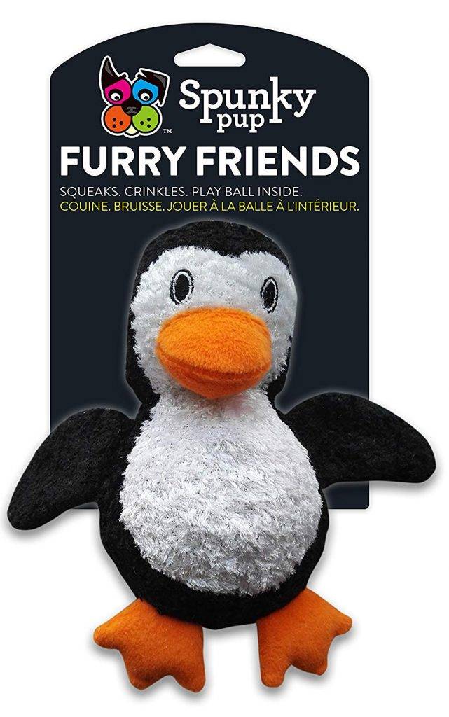 Spunky Pup Squeaky Penguin w/ Ball