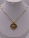 Stainless Steel Gold Plated PVD Sun Coin Pendant Necklace