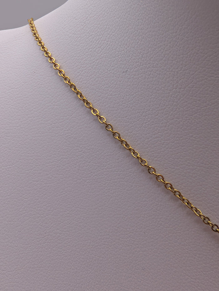 Stainless Steel Gold Plated PVD Sun Coin Pendant Necklace
