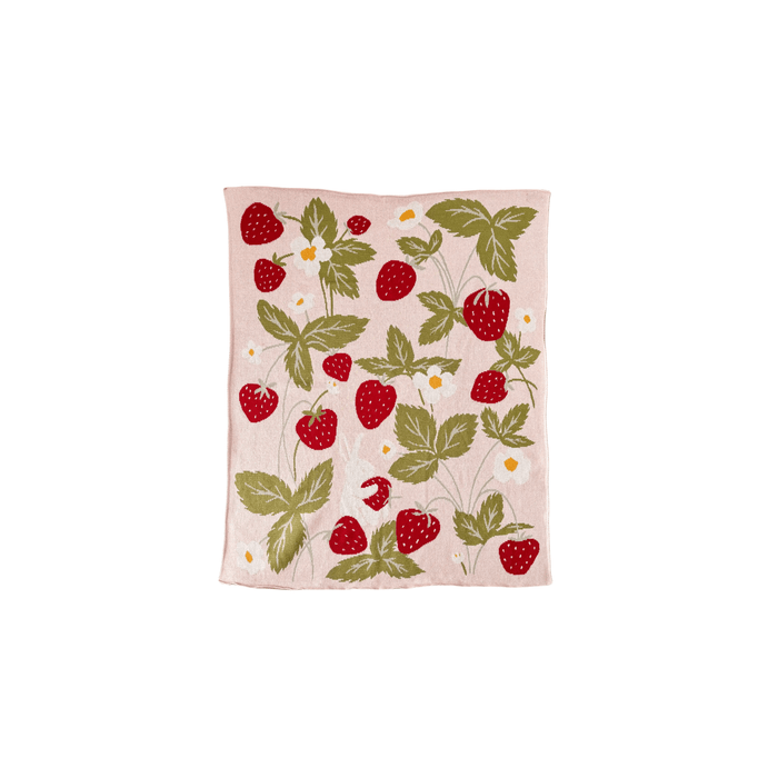 The Blueberry Hill SHOP Strawberry Bunny Baby Blanket