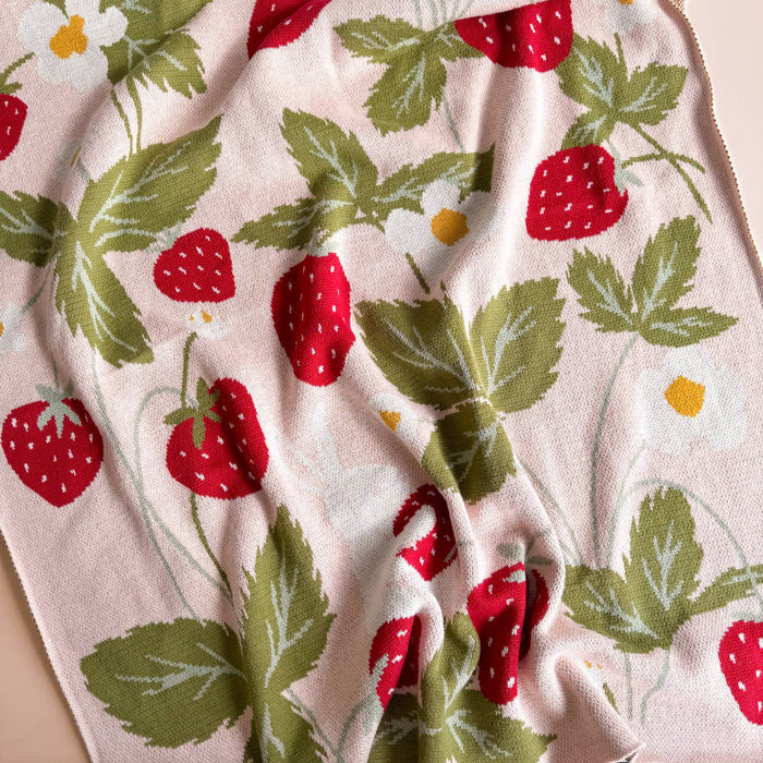 The Blueberry Hill SHOP Strawberry Bunny Baby Blanket