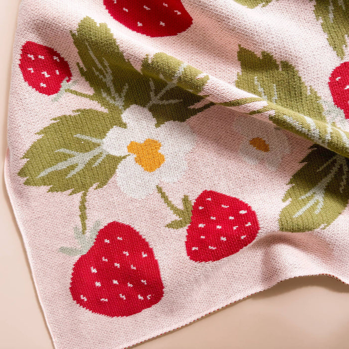 The Blueberry Hill SHOP Strawberry Bunny Baby Blanket