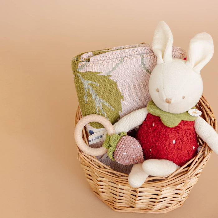 The Blueberry Hill SHOP Strawberry Bunny Baby Blanket