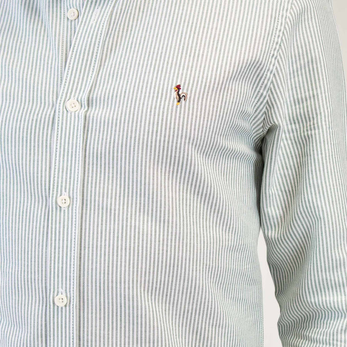 Patadegayo Patadegayo - Dark green striped oxford shirt