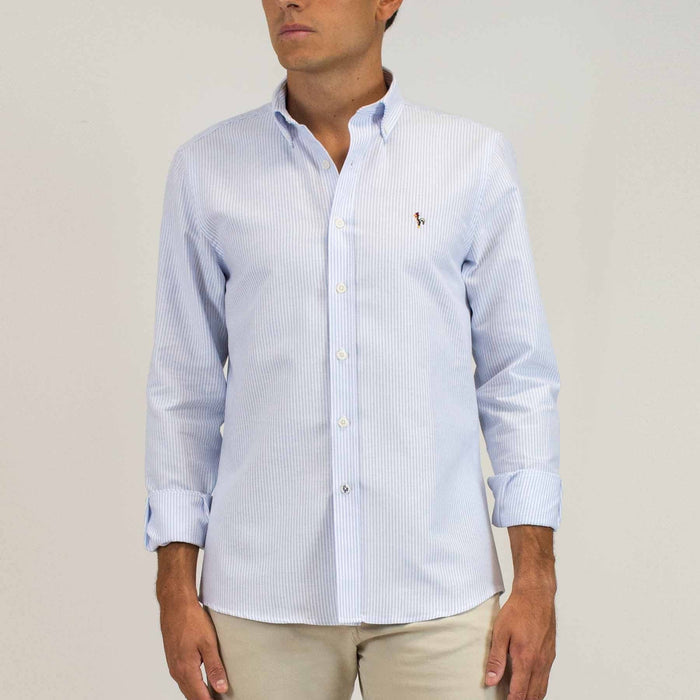 Patadegayo Patadegayo - Light blue striped oxford shirt