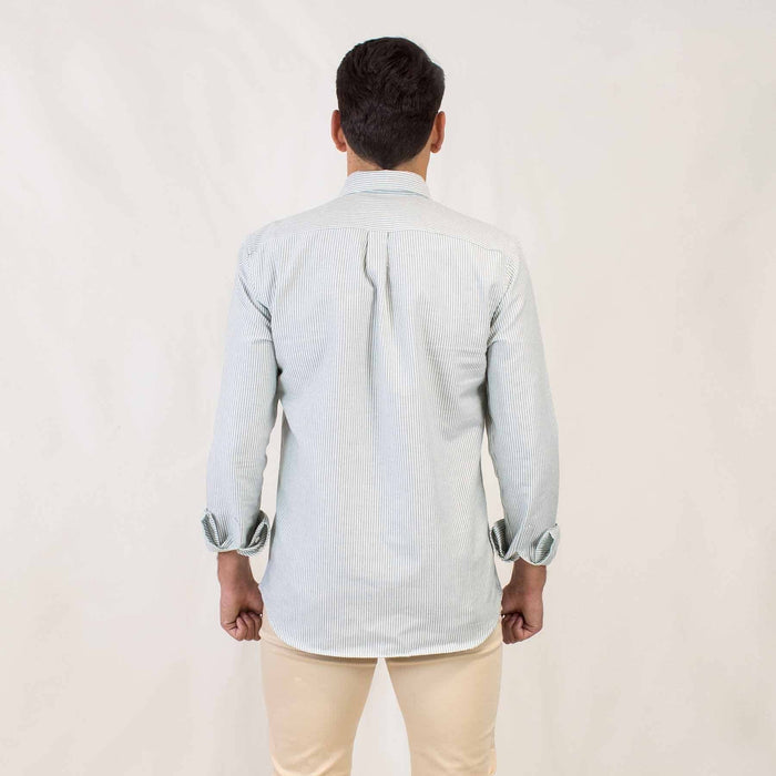 Patadegayo Patadegayo - Dark green striped oxford shirt