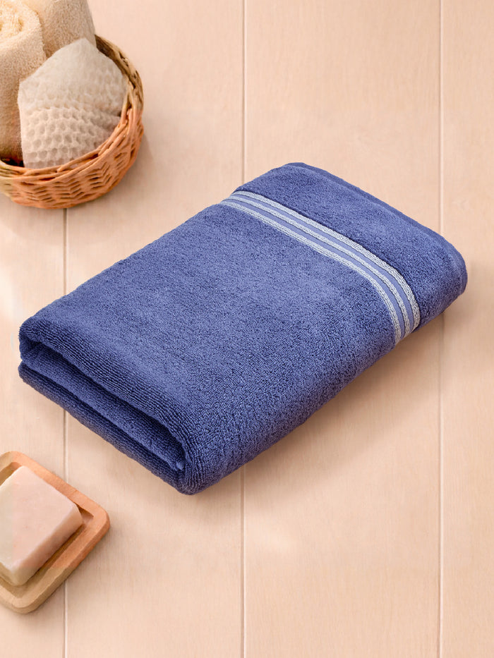 Swift Flow 100% Cotton Bath Towel, 500 GSM, Solid, Blue