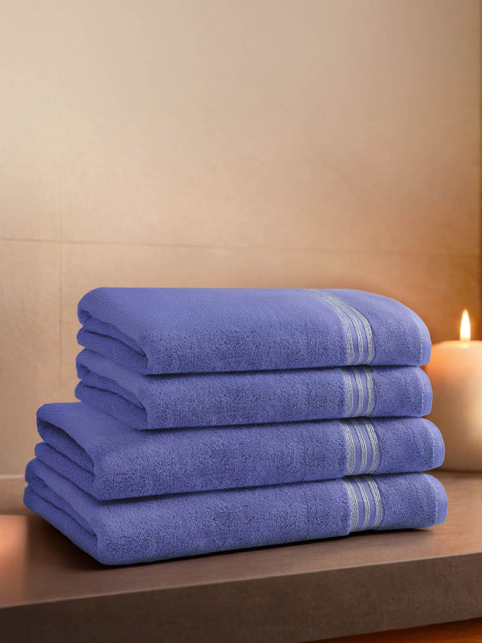 Swift Flow 100% Cotton Bath Towel, 500 GSM, Solid, Blue