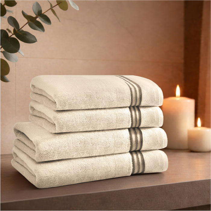 Swift Flow 100% Cotton Bath Towel, 500 GSM, Solid, Light Brown
