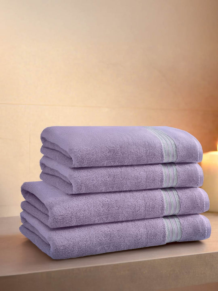 Swift Flow 100% Cotton Bath Towel, 500 GSM, Solid, Light Violet