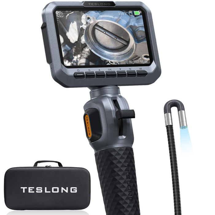 TD300P articulating borescope with 5-inch screen, slim probe and carrying case