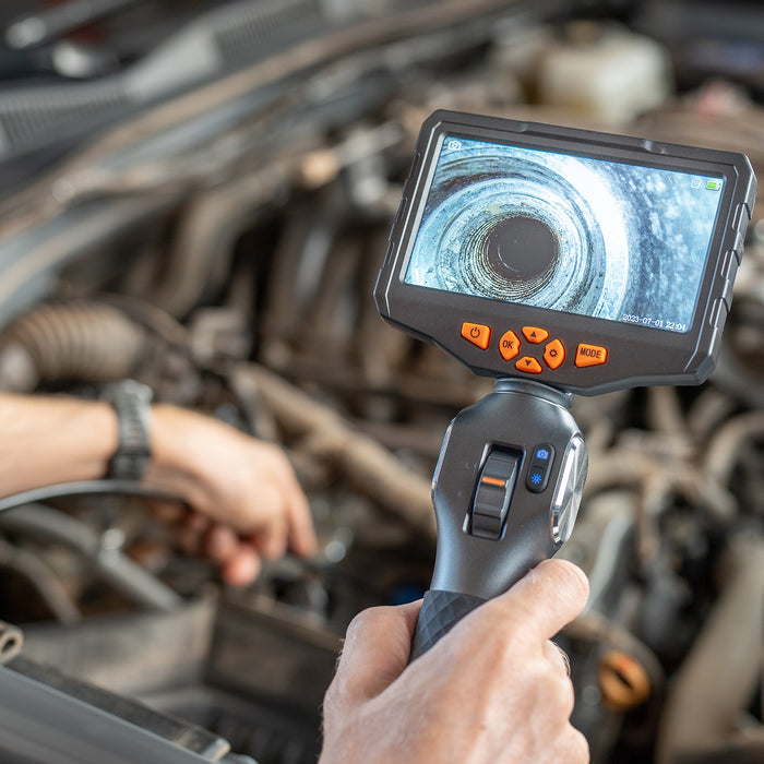TD500 articulating dual lens inspection camera with 5-inch monitor and probe