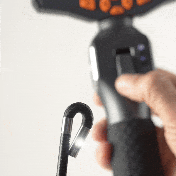 TD500 articulating dual lens inspection camera with dual-lens probe and 5-inch monitor