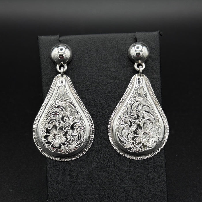 Teardrop Dome Post Back Earrings