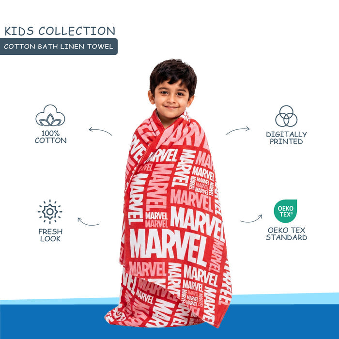 Teenz 100% Cotton Bath Towel, 450 GSM, Character, Red