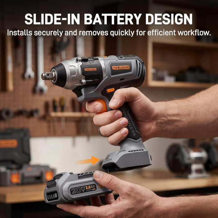 Slide-in Teslong 20V 2.0Ah battery connection