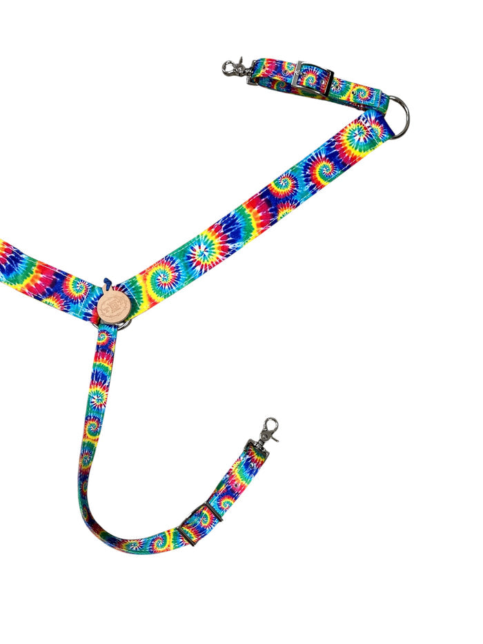 Tie dye breast collar nylon horse size