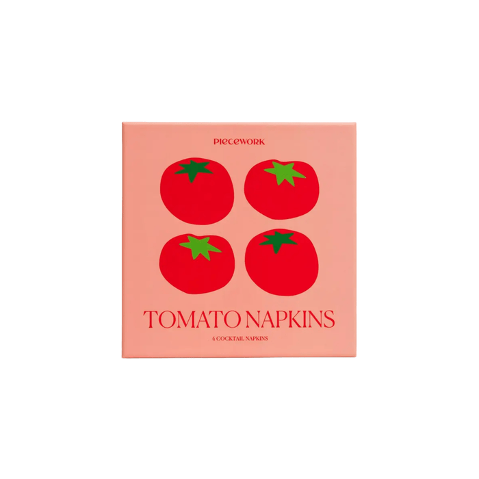 Piecework SHOP Tomato Cocktail Napkins, Set of 4
