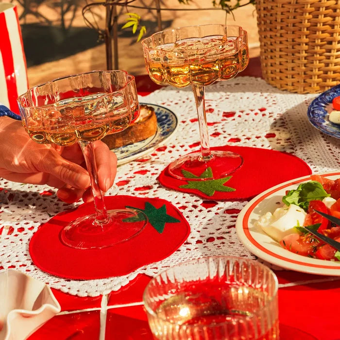 Piecework Tomato Cocktail Napkins - Set of 4