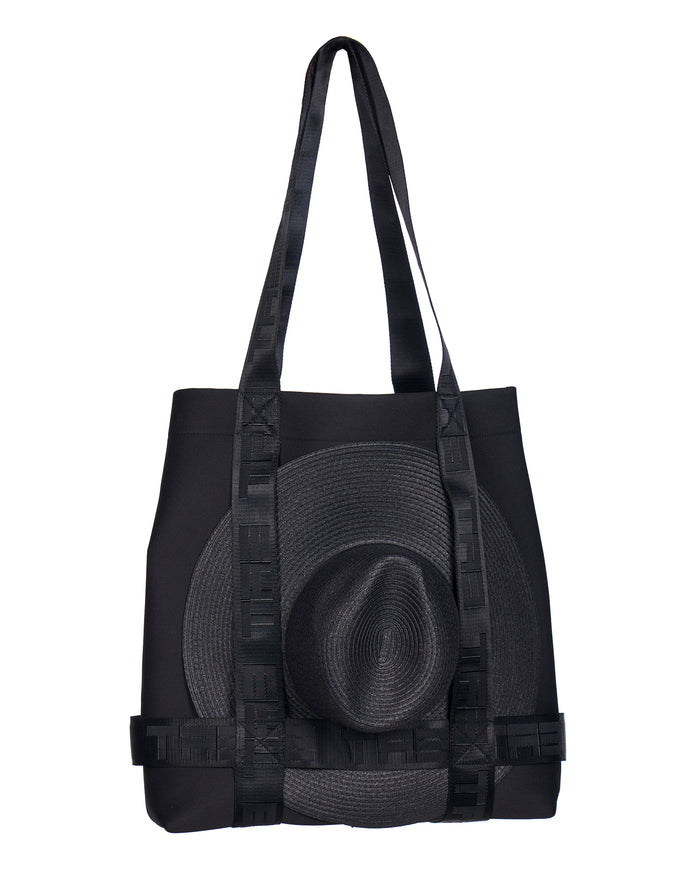 Outline image of Totey Waterproof Spacious Bag with Hat Holder - Black with the hat