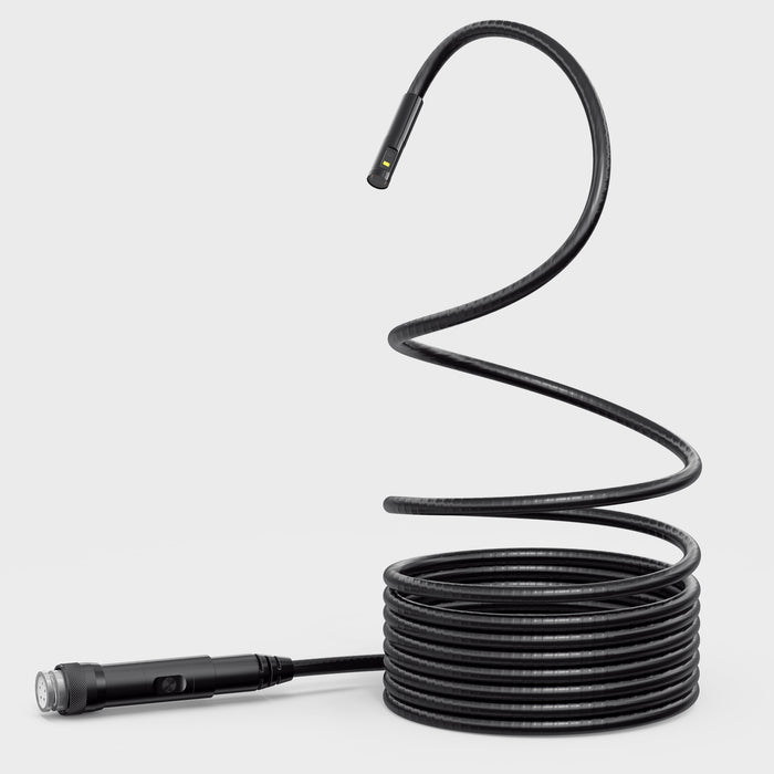 Black dual-lens adapter for flexible inspection camera probes